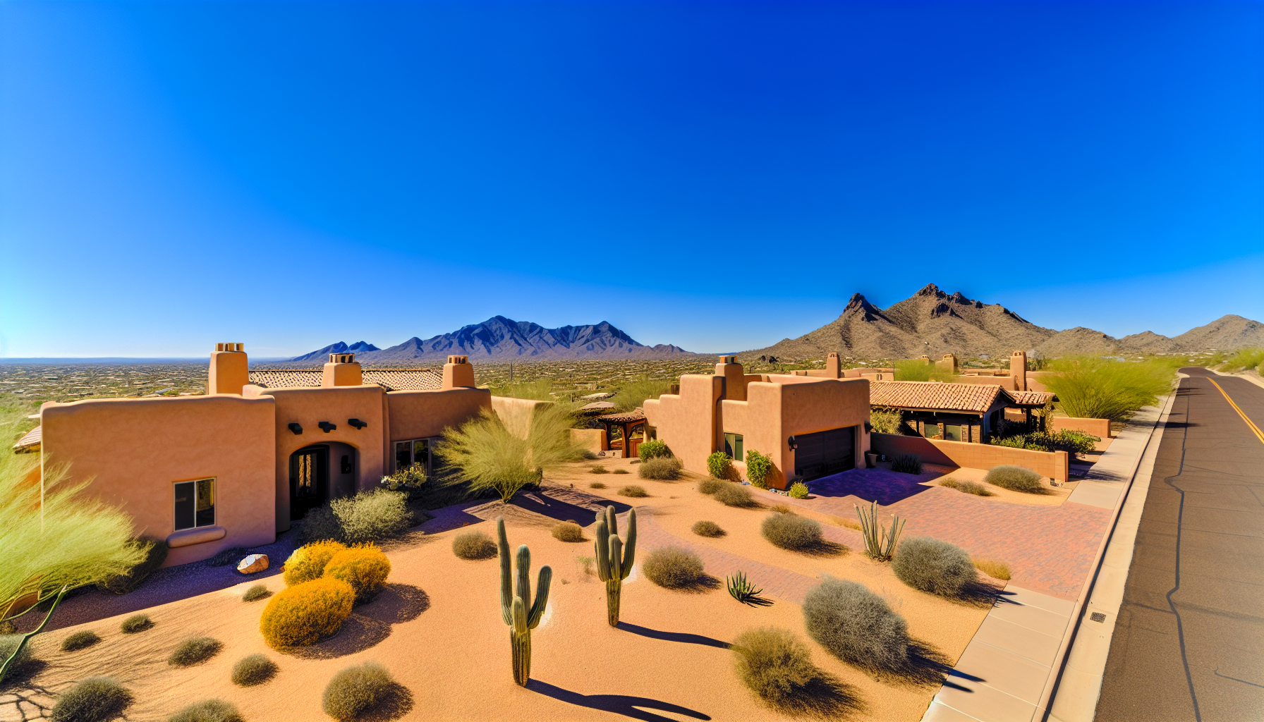 Attractive Idaho → Arizona Relocation La Paz County Arizona home with desert landscaping and mountain views