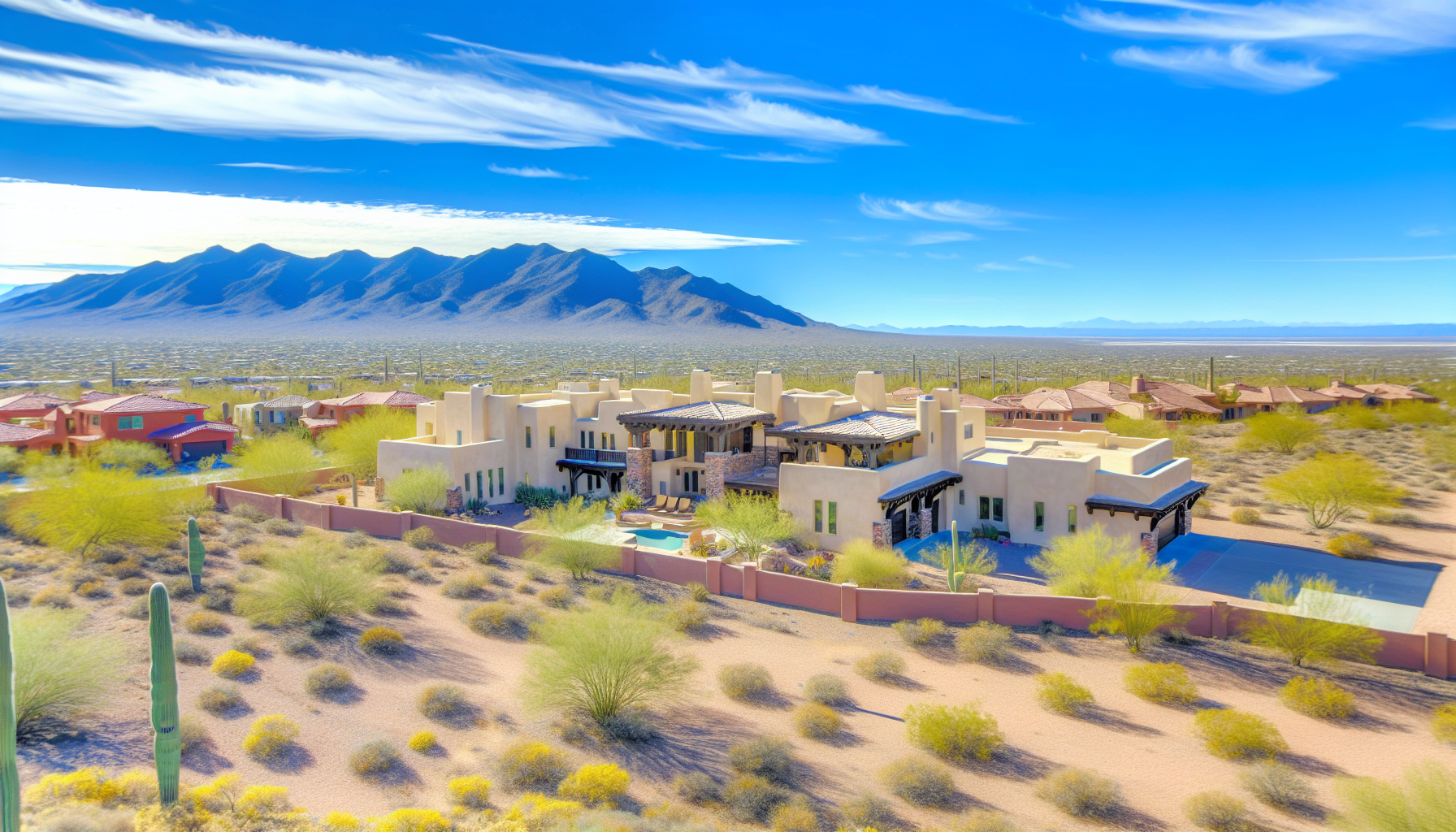 Attractive Oregon → Arizona Relocation La Paz County Arizona home with desert landscaping and mountain views